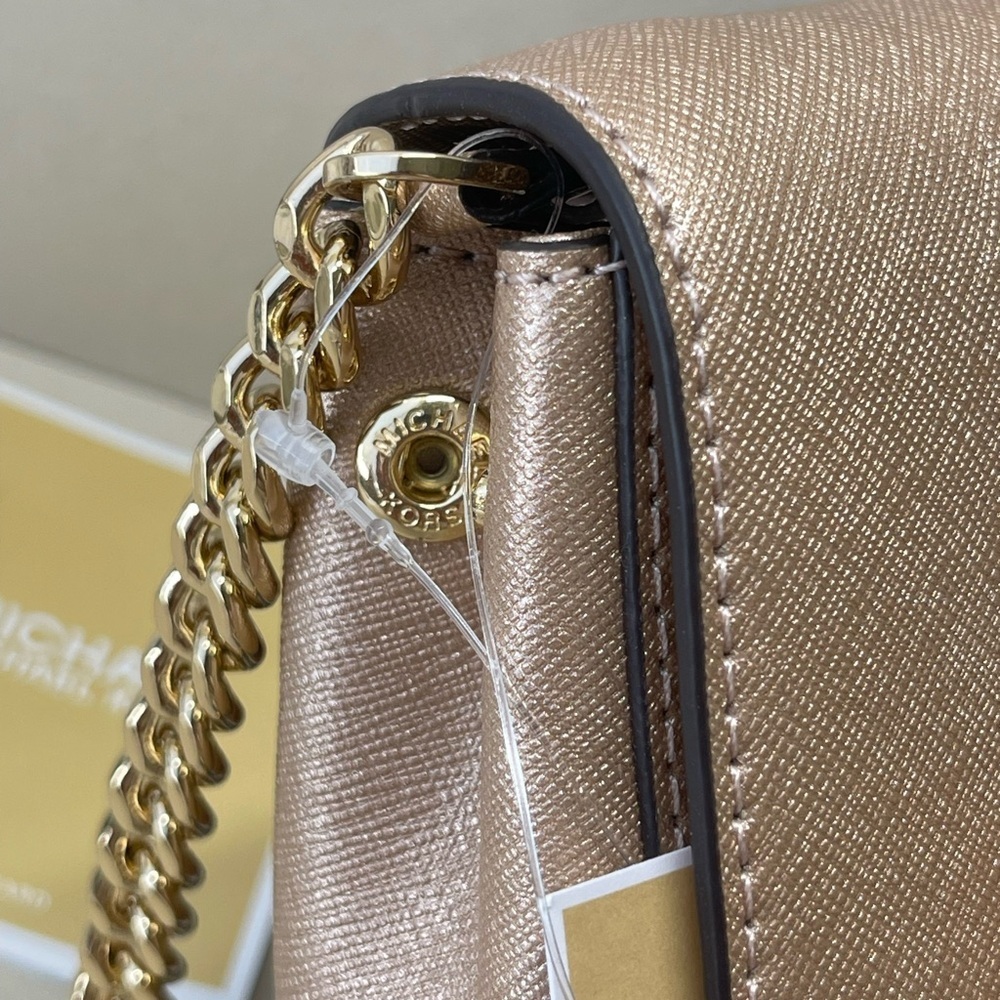(new+tag) Michael Kors convertible leather crossbody /clutch ballet rose gold - Picture 11 of 14